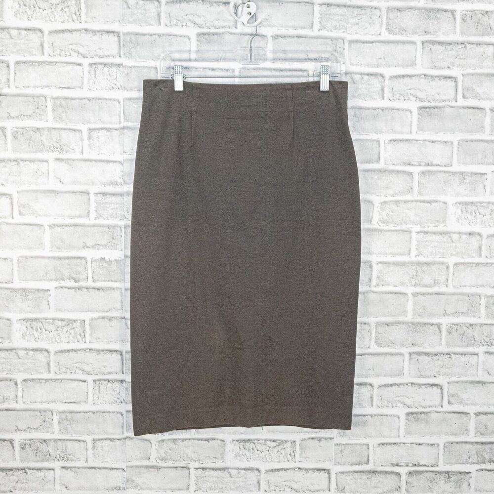 YOHJI YAMAMOTO Pencil Skirt tan gray cotton made in Italy size 48 32 - Picture 5 of 12